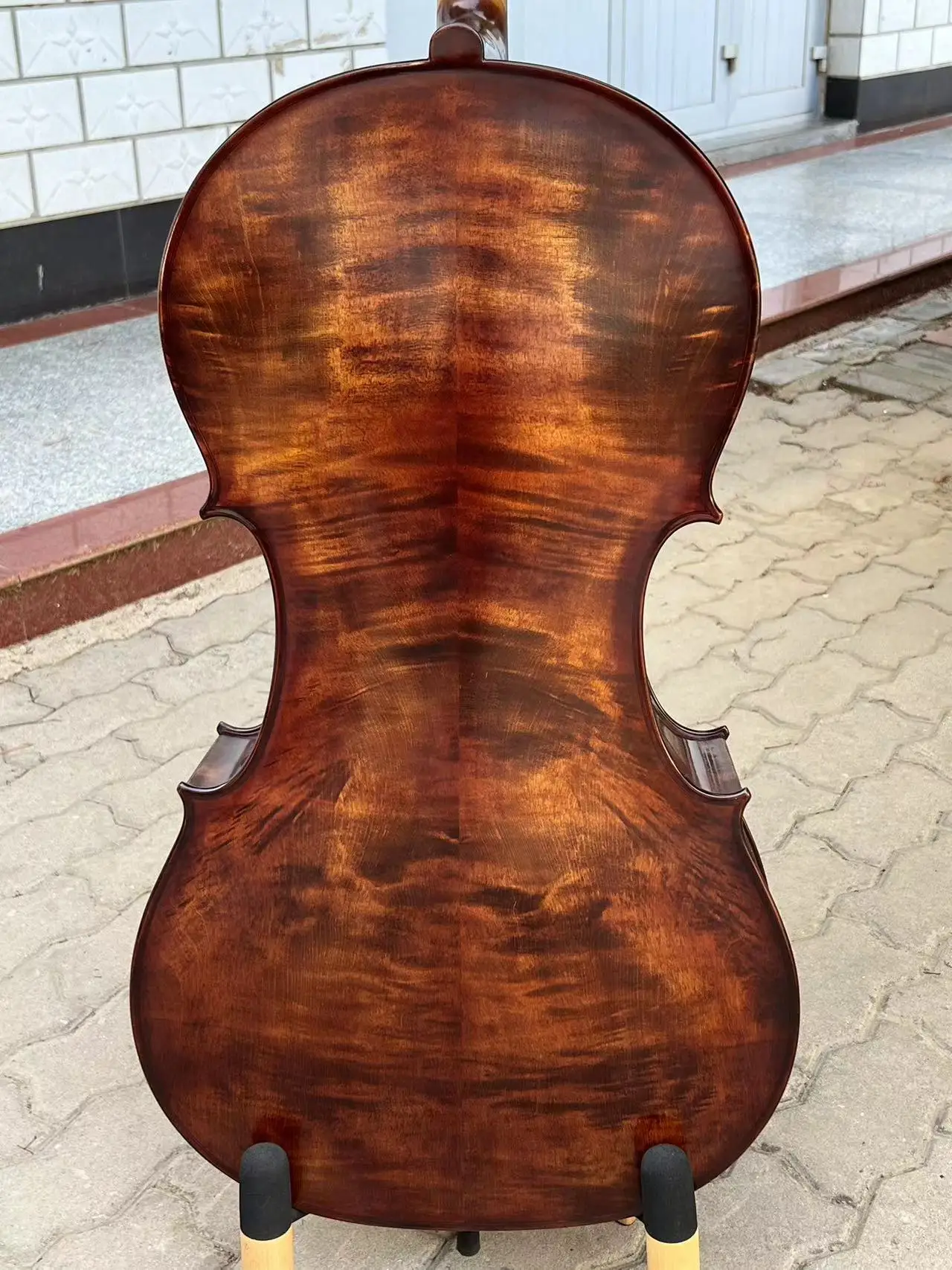 Hand Carved Left-hand song maestro Cello 4/4,Old spruce with hard case/Bow#19726