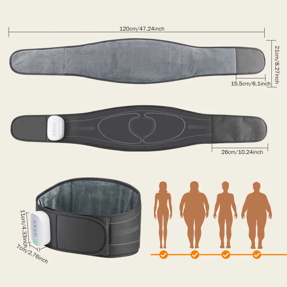 Afbeelding 7: Draadloze luchtdrukmassage-verwarmingsriem, airbag-rugsteun, elektrische vibratie-taillemassager, beste cadeau voor ontspanning van de lumbale spieren.