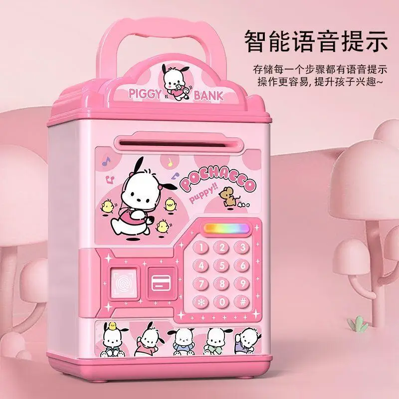 Kawaii سانريو مرحبا كيتي حصالة جديدة لطيف حصالة على شكل حيوان صغير آمن البنك ATM عملات النقدية توفير كلمة المرور مفتاح قفل عيد الميلاد الفتيات هدية #5