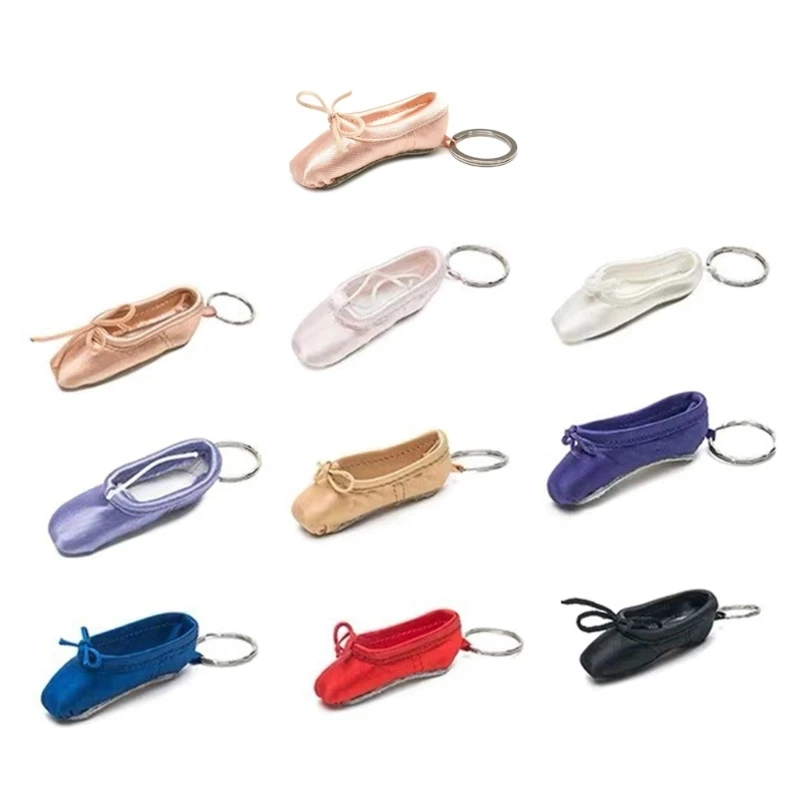 

Pointe Shoes Keyrings Mini Ballet Shoe Purse Keychain Handmade Pointe Shoe Charm Bag Penddant Gift for Dance Lovers