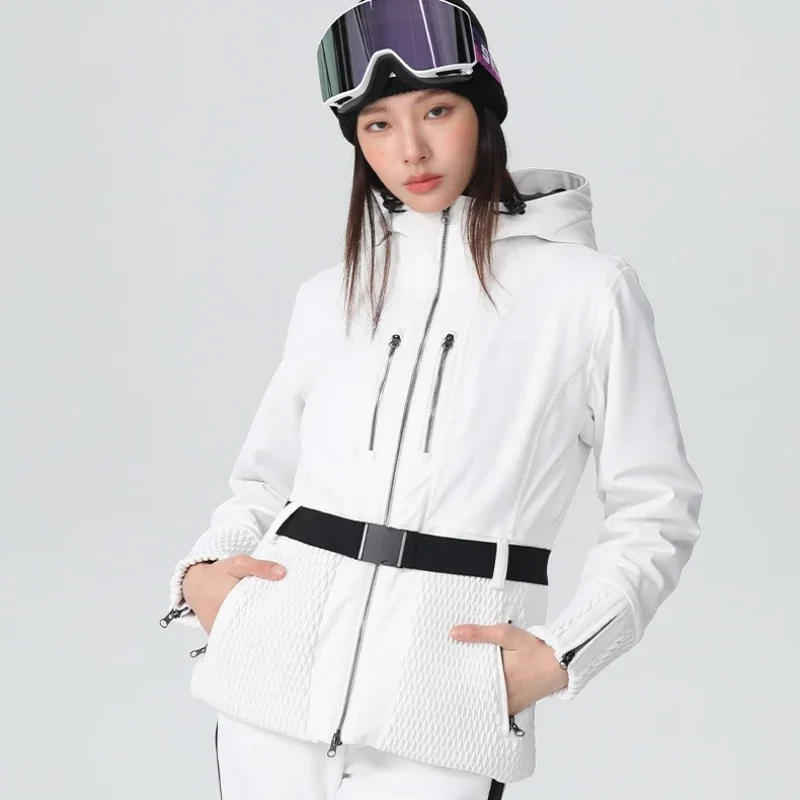 

New Winter Windproof Snowboarding Jackets Hooded Zipper Women Waterproof Skiing Top Warm Sports Outdoor Snow Adult Ski Coat