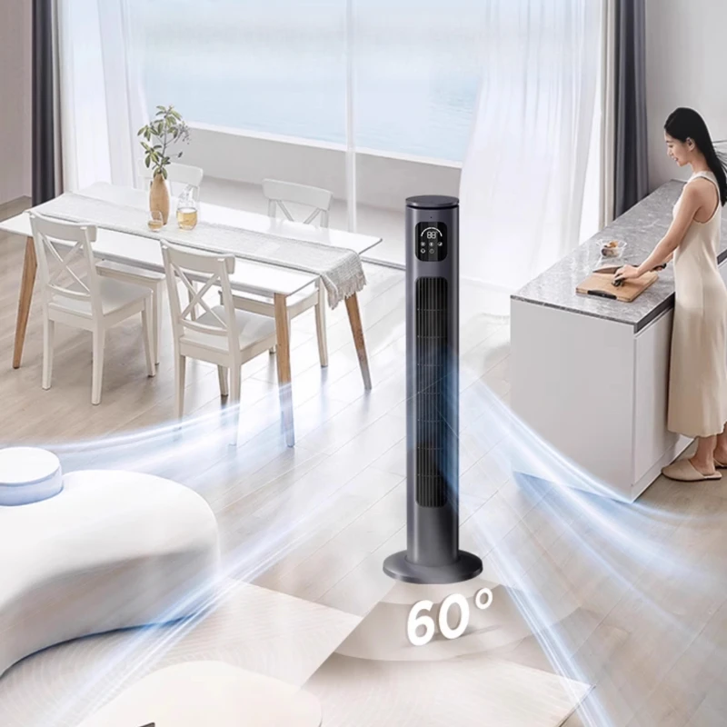 Safe Bladeless Tower Fan Immersive 6-Speed Sleep Mode with Remote Control Wide-Angle Oscillation Ultra Quiet Operation