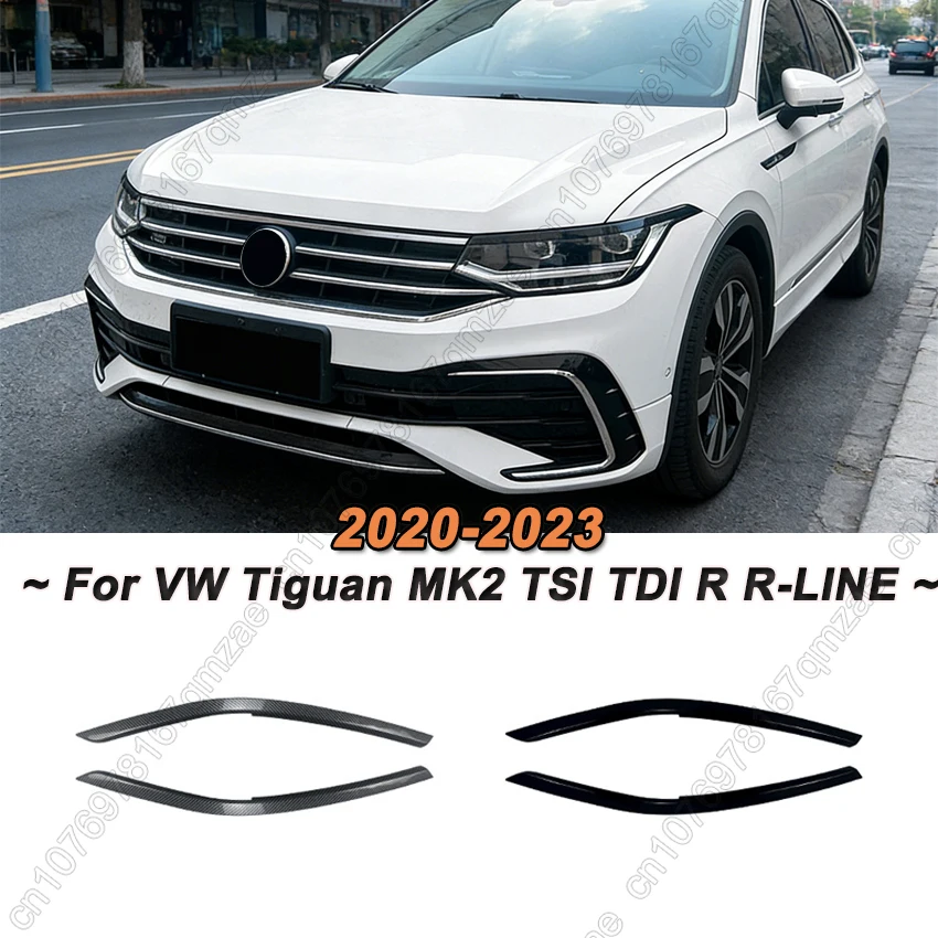 

Накладки на передние фары (реснички) для VW Volkswagen Tiguan MK2 TDI TSI R R-LINE 2020-2023, комплект для внешнего тюнинга