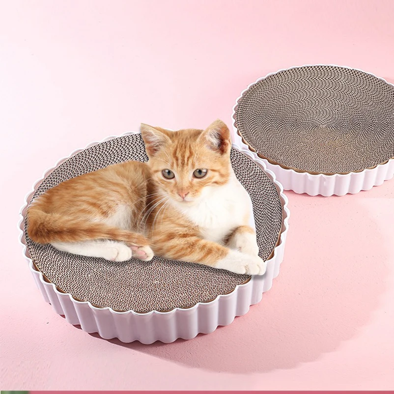 Round corrugated paper cat scratching board scratch resistant cat claw pet toy cat pet supplies