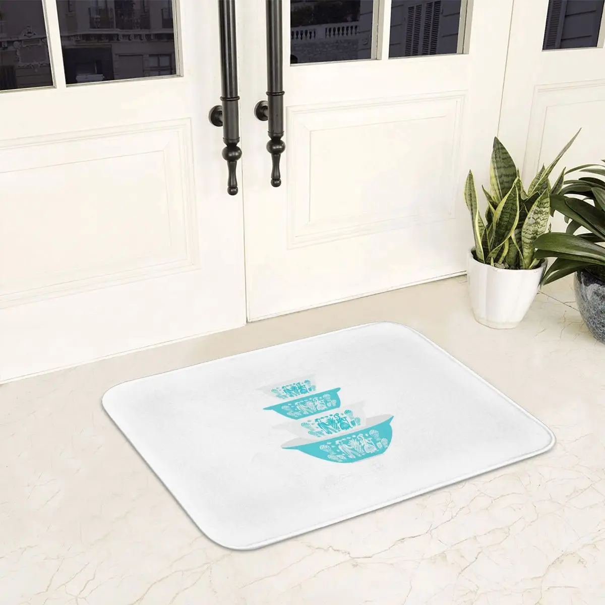 Felpudo Vintage con estampado de mantequilla y turquesa, felpudo antidesgaste, alfombra para entrada de cocina, alfombrillas para el hogar y la sala de estar