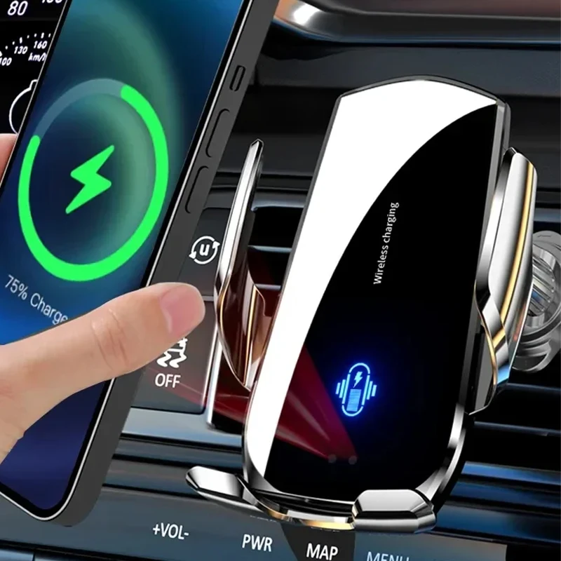 

Автомобильное беспроводное зарядное устройство, автоматический инфракрасный индукционный автомобильный держатель для телефона для iPhone 17-12, Xiaomi Samsung, 15 Вт, станция быстрой зарядки