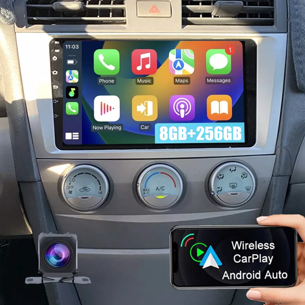 Android 15 Car Radio For Toyota Camry 2007 2008- 2011 Navigation GPS Multimedia Video Player Stereo Carplay Auto WiFI+4G RDS DSP