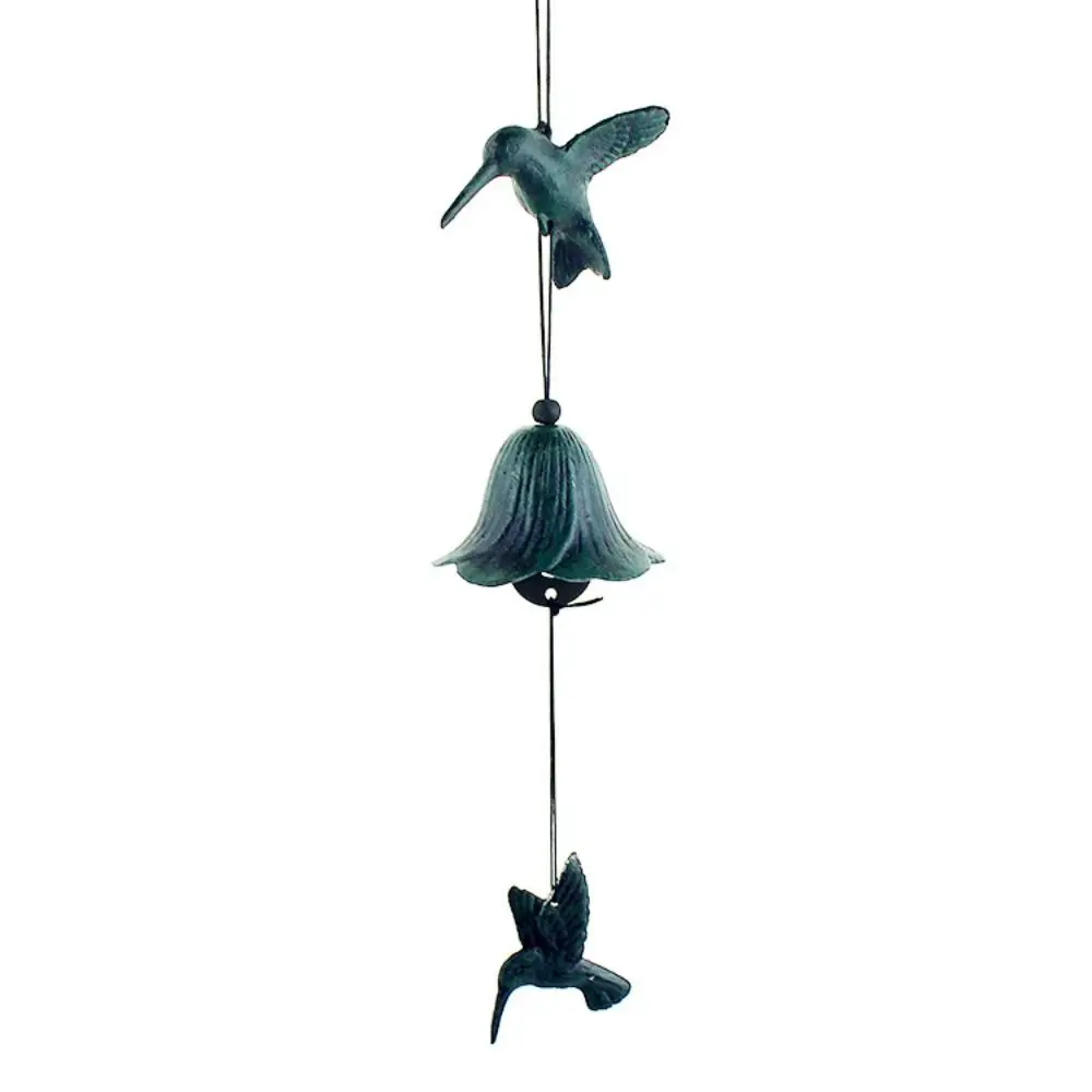 

Japanese Style Hanging Hummingbird Cast Iron Bells Novelty Creative Wind Chime Stereoscopic Vintage Metal Pendant Gift