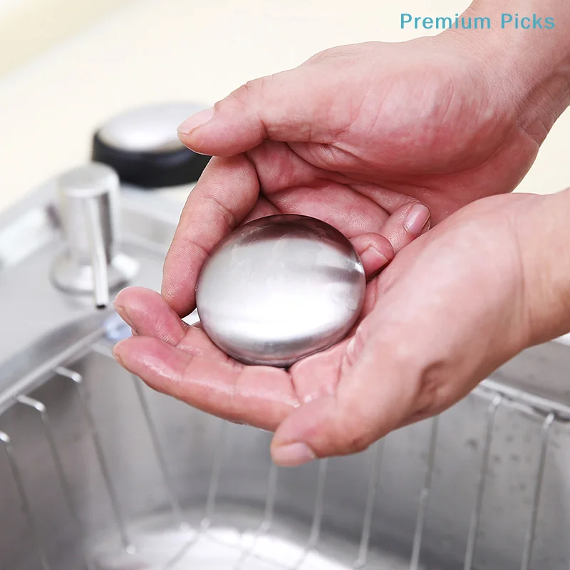 携帯用ステンレス製消臭石鹸、手の臭い除去剤、ニンニクや玉ねぎ - Kitchen Hand Gadgets のレビューと価格