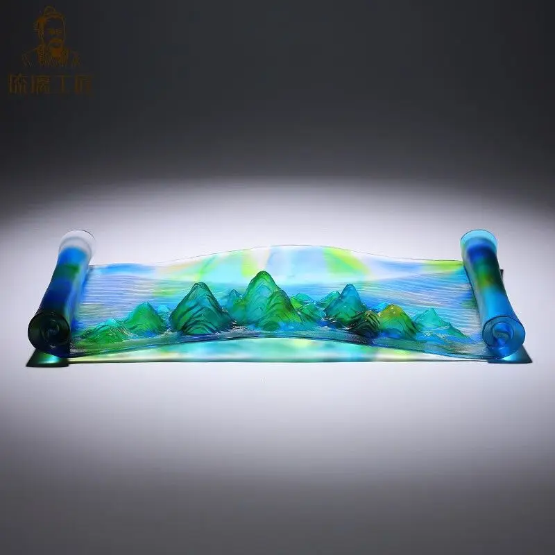 High-grade glazed fruit plate ornament, living room coffee table decoration crystal