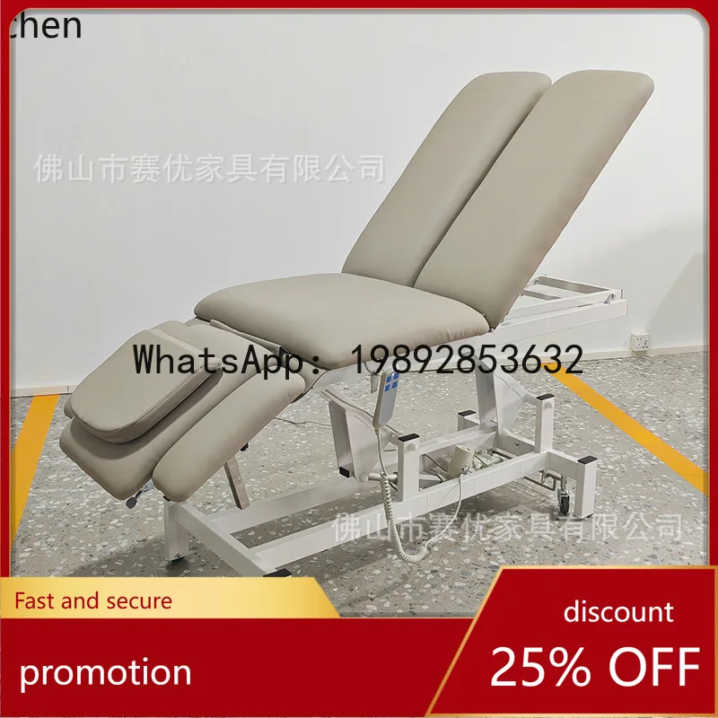 

YFY Electric Adjustable Manual Folding Split-Leg Beauty Bed Massage Bed Orthopedic Chiropractic Pressure Bed