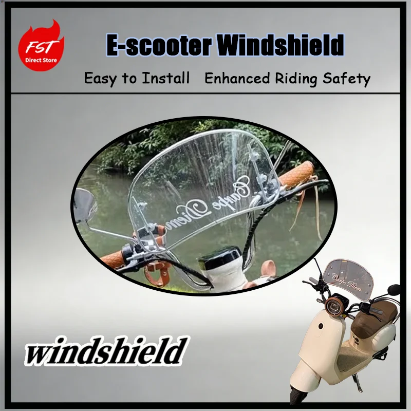 

FOR Elegant Vintage High-Transparency Wind Deflector Front Windshield Accessory for Yadea Modern Emma Sunny Electric Bike