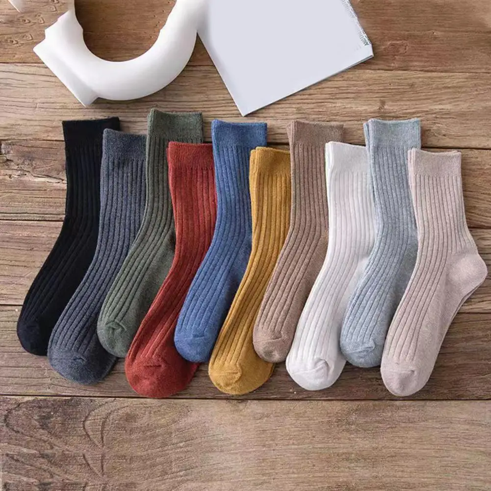 Ankle Socks Cozy Winter Socks Bundle 10 Pairs of Plush Mid-tube Heart Embroidery Socks for Anti-slip Comfort Warmth for Sleeping