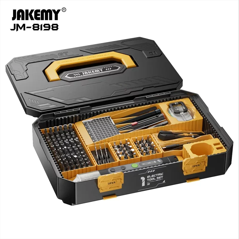 

JAKEMY JM-8198 135 in 1 Electric Screwdriver Set for Mobile Phone Home Appliances Repair Multifunctional Toolbox with Tweezers