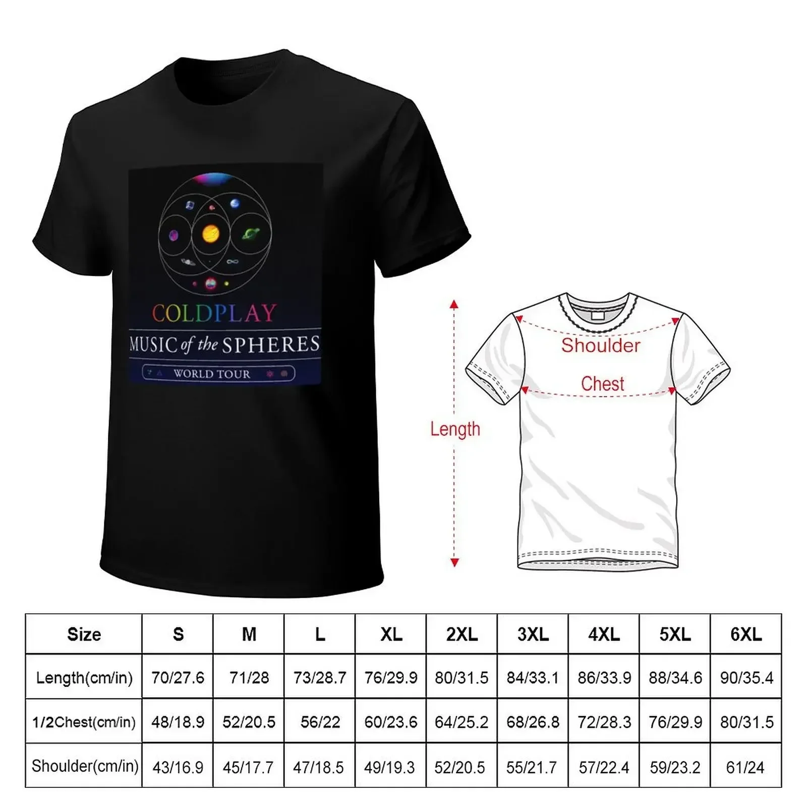 Cold Music The Spheres Play World Tour Crystal T-shirt sports fans vintage mens graphic t-shirts hip hop