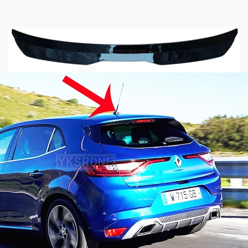 For Renault Megane 4 IV GT Sport Tourer 2016-2020 Hatchback Spoiler ABS Universal Car Tail Wing Rear Roof Lip Spoiler