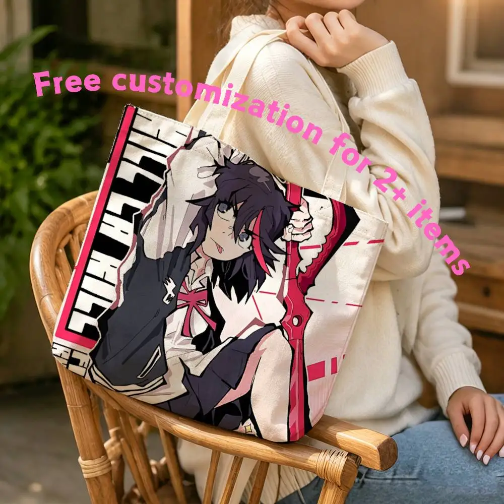 Ryuko Matoi Anime KAK Waterproof Lined Canvas bags suitable for going to class, shopping, gifts, and commuting