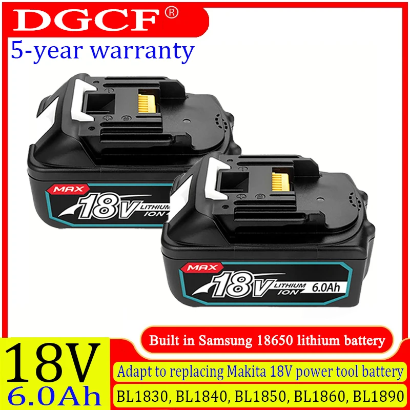 

6Ah is suitable for Makita BL1860 18V rechargeable power tool battery, for Makita replacement battery BL1860B BL1860 BL1850