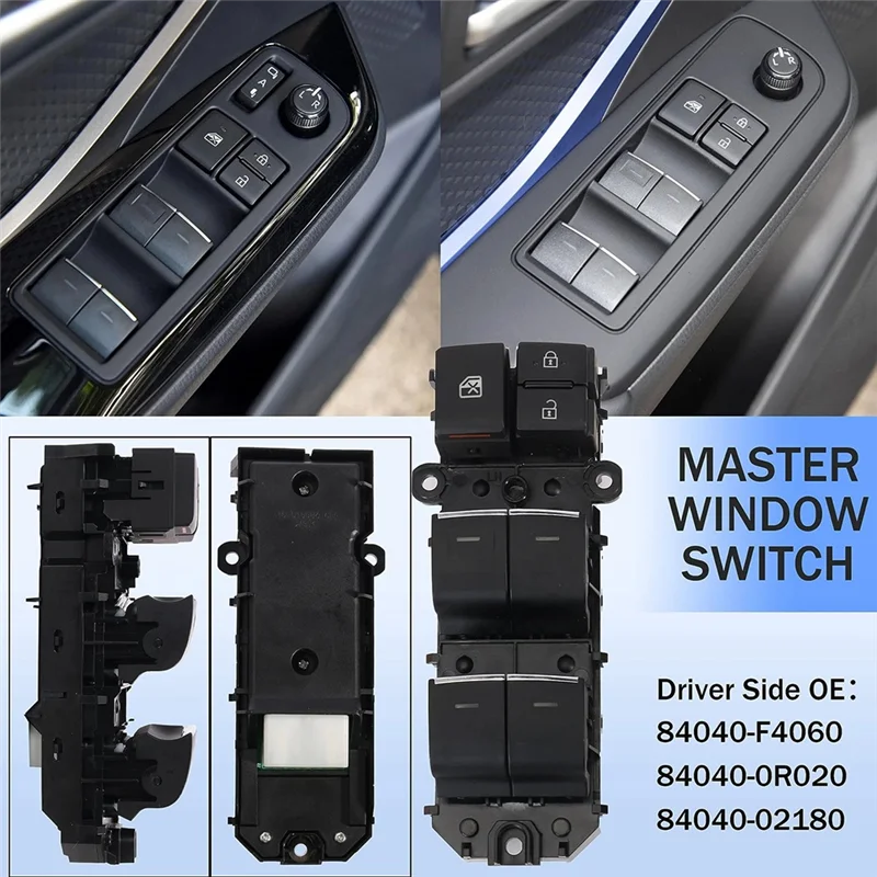 

Комплект переключателей окон AM-Power, 4 шт., светодиодный главный контроль для Toyota RAV4 XA50 2019-2021 84040-02180, 84040-0R020, 84810-F4060