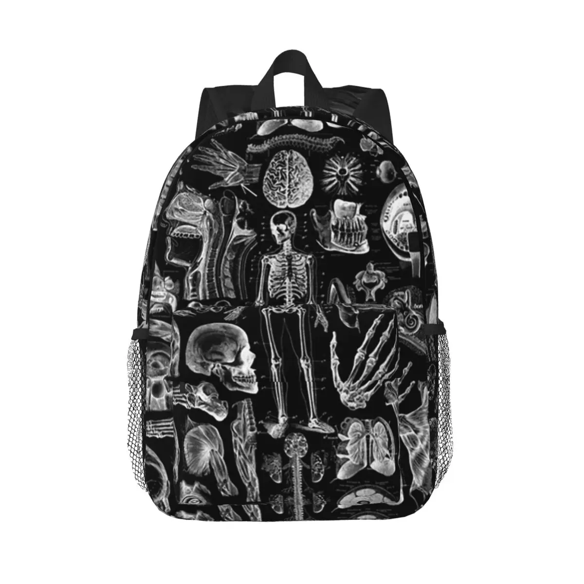 Human Anatomy Black Print Backpacks Teenager Bookbag Cartoon Children School Bags Travel Rucksack Shoulder Bag Large Capacity