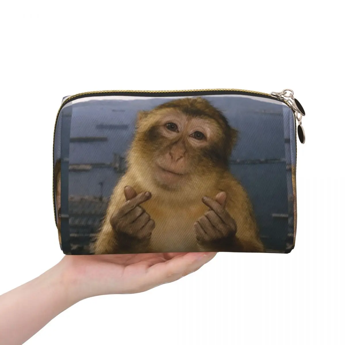 Funny Monkey Meme Graphic Women Cosmetic Bags Travel Makeup Organizer Pouch Toiletry Storage Dopp Kit Box