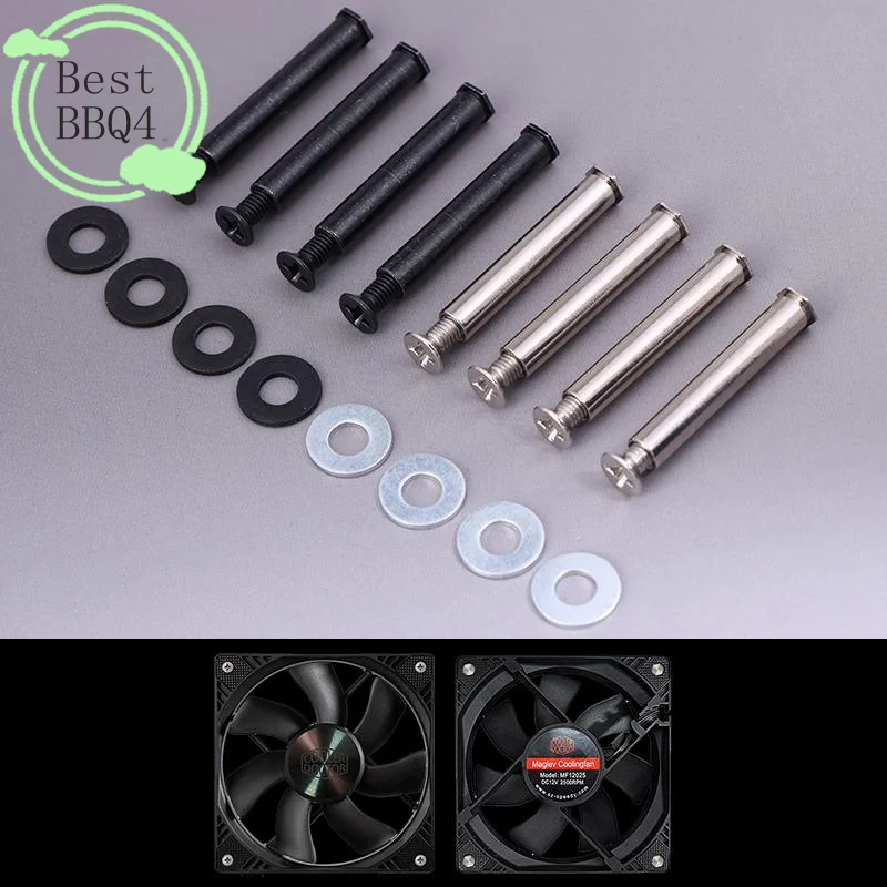 

(BBQ4)4Pcs/set Fan Long Screw Computer Case Kit DIY Modified PC Cooling Fan Screw Enhanced Stability Cooling Fan Mount Screws