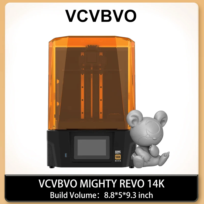 Mighty Revo 14K LCD 3D Printer Auto Leveling Failure Detection Built in Heater Exhaust Vent  8.8 x 5 x 9.3 inch Printing Volume