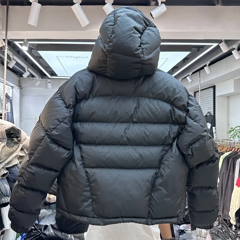 Parka con capucha para hombre, abrigo acolchado de alta calidad, Color sólido, diseño de nicho, cremallera, a prueba de viento, cálido, invierno