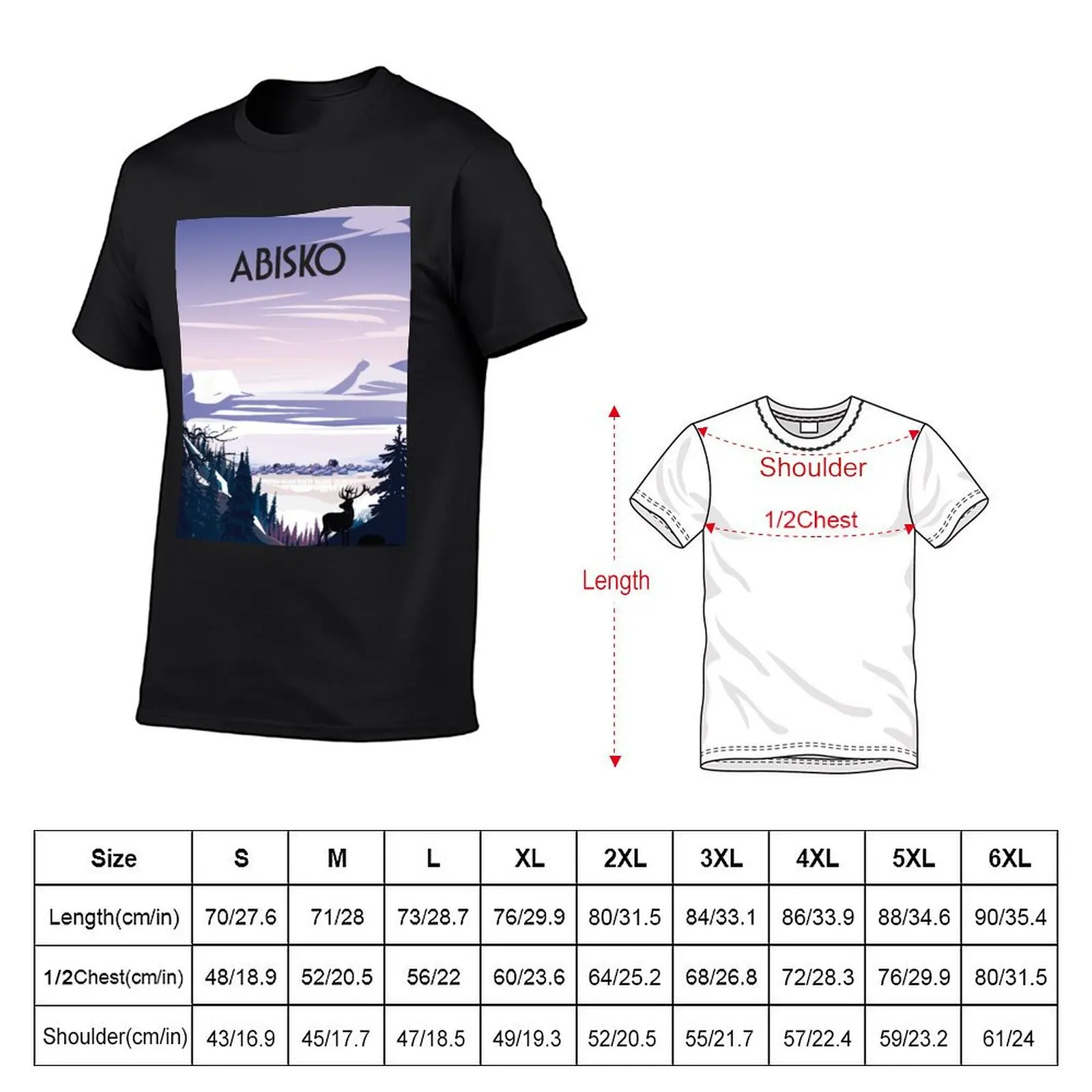 Abisko sweden landscape poster T-Shirt sports fans summer top men t shirts