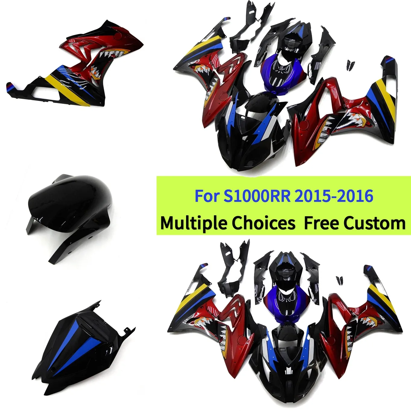 

Motorcycle ABS Plastic Fairings For BMW S1000RR 2015 2016 Replacement Bodywork Set | Shark Stickers Painted