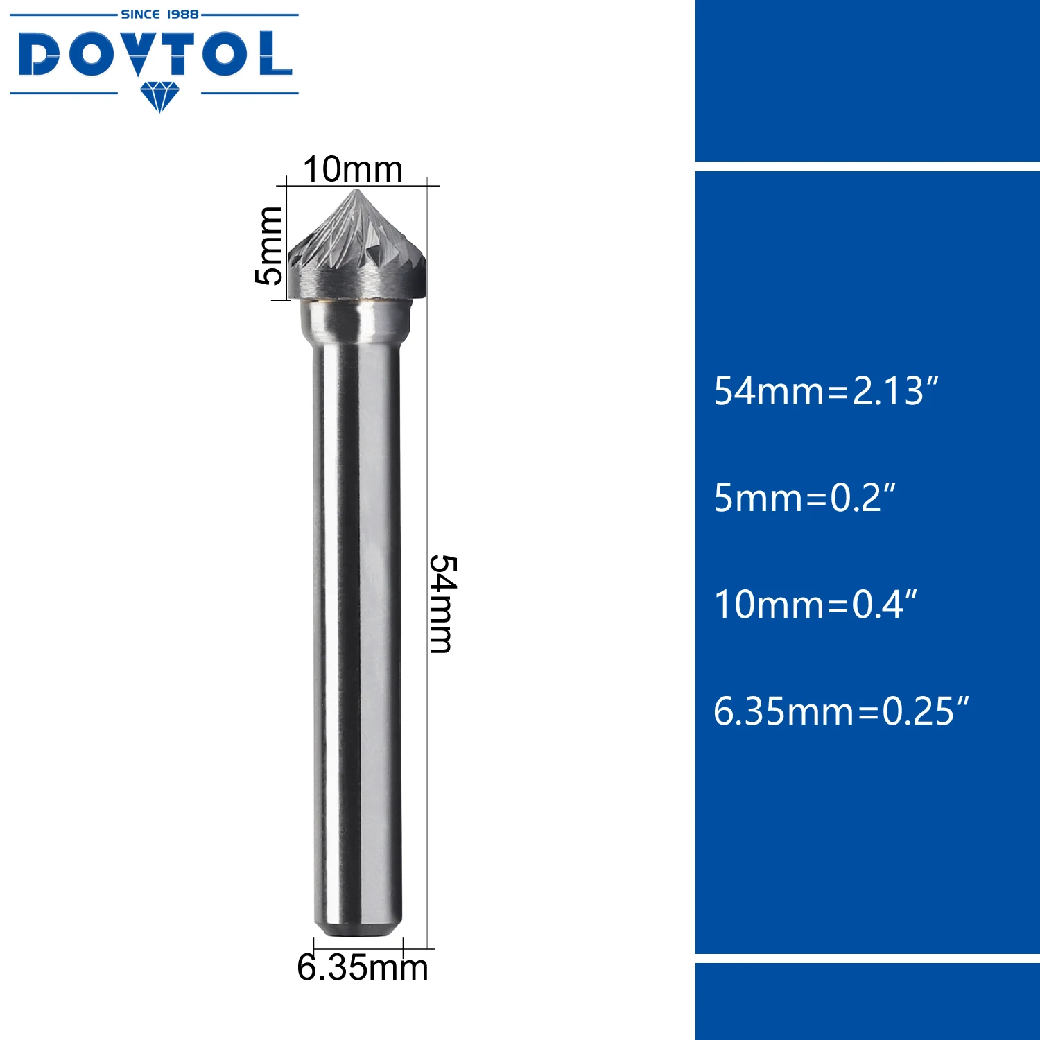 SK-3 Tungsten Carbide Burr Rotary File 90 Degree Angle Shape Double Cut with 1/4''Shank for Die Grinder Drill Bit
