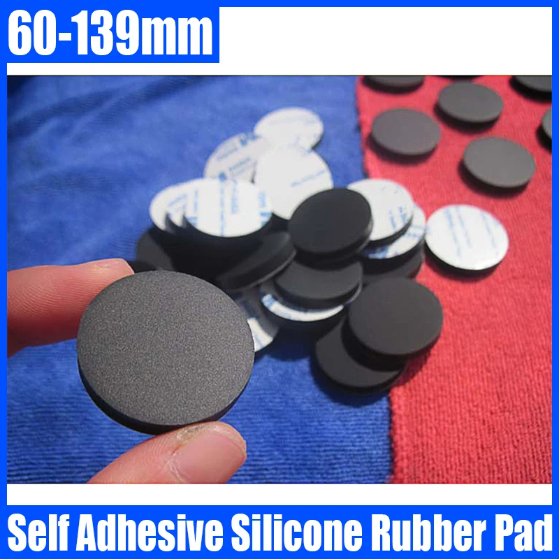 60mm-139mm Round Self Adhesive Backing Silicone Rubber Furniture Pad Foot Mat For Cabinet/Chair/Table Leg Cushion Spacer Gasket