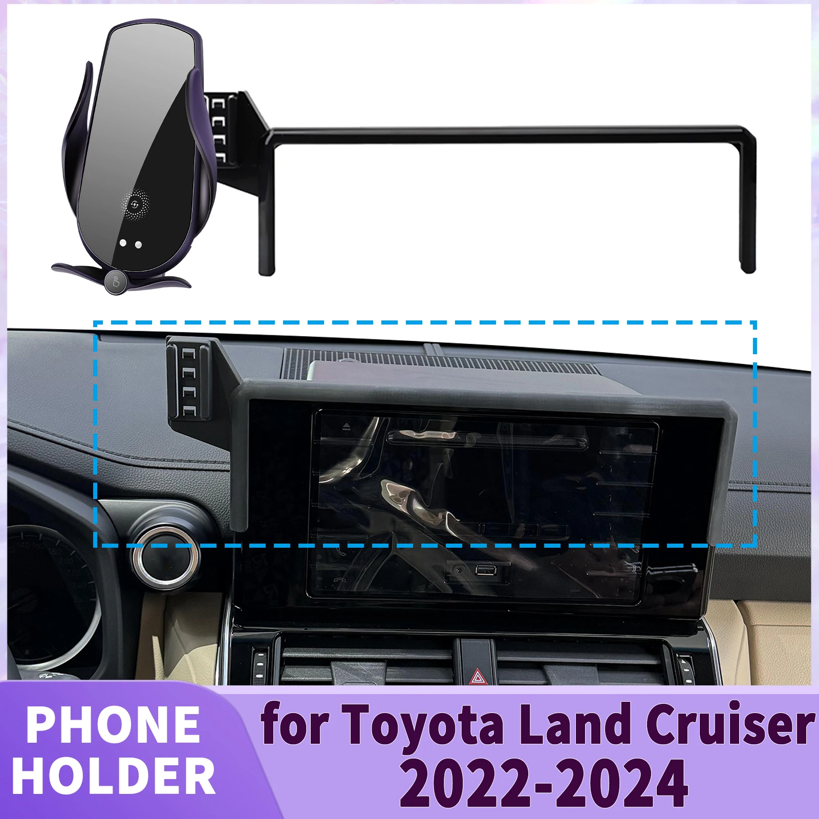 

fit for Toyota Land Cruiser LC300 GRX 2022 2023 2024 Screen Base Phone Holder Mount ​​ Secure Clip Car​​ accessoires