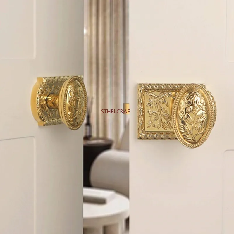 

New Copper Keyless Locks Luxurious High-quality Bedroom Door Lock Single Tongue Silent Security Door Lock Home Door Hardware