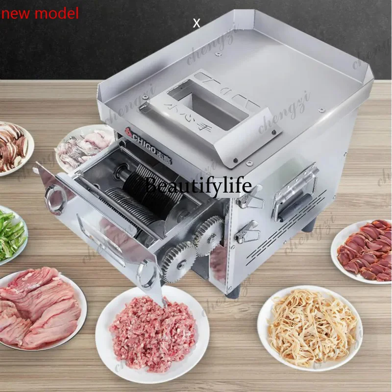 

Commercial/Home Electric Meat Slicer Automatic Slicer Multifunctional Stainless Shred Slicer Cutter Meat Grinder MachineA178