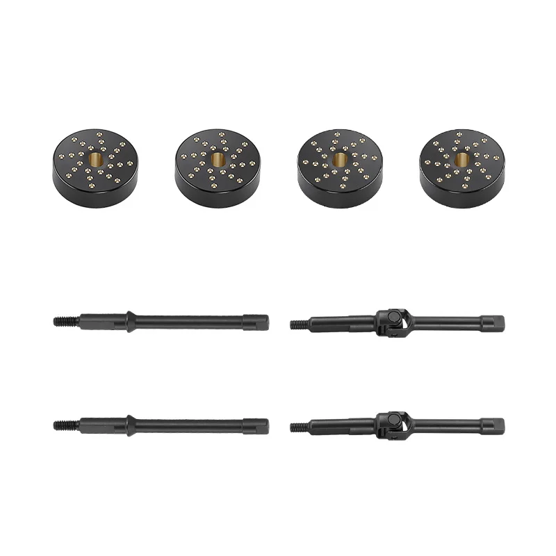 OKHL 4PCS Widen Axle Shafts with Brass Counterweight Rings Set for Axial SCX30 1/30 Crawler Wider Stance Upgrade