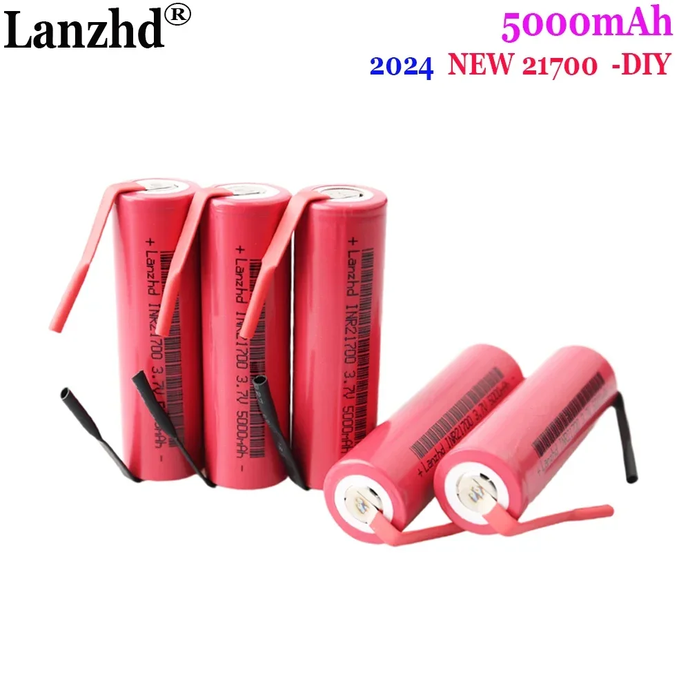 แบตเตอรี่ลิเธียม Li-lon 5000mAh 21700 DIY ใหม่8ชิ้น3.7V สำหรับเครื่องมือของเล่นแบตเตอรี่กลับสกู๊ตเตอร์