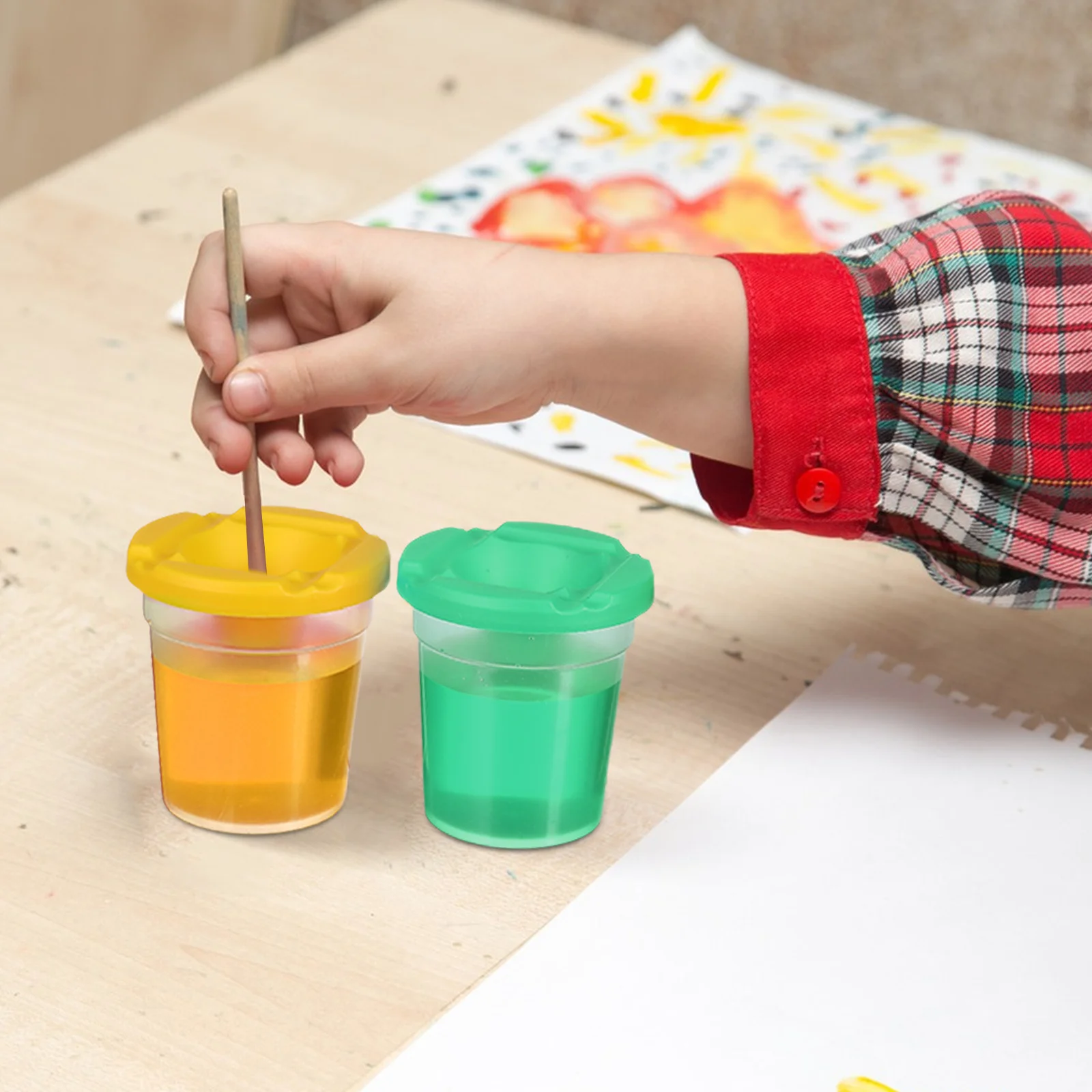 

4pcs Washing Bucket Compact Paint Durable Abs Material Easy Clean Artist Brush Basin Painting Accessory