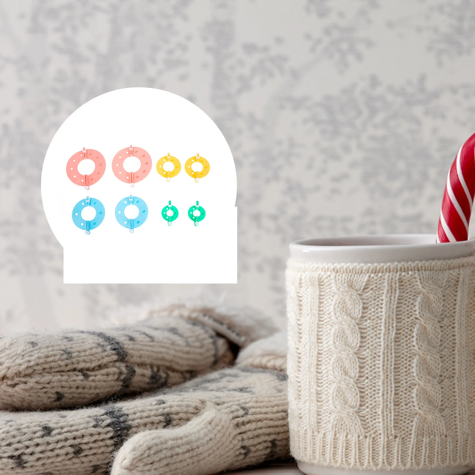 16 قطعة صانع كرات الغزل اليدوي صانع بوم بوم أداة متماسكة سهلة للهدايا الإبداعية وديكورات الجدران صانع كرات الغزل اليدوية