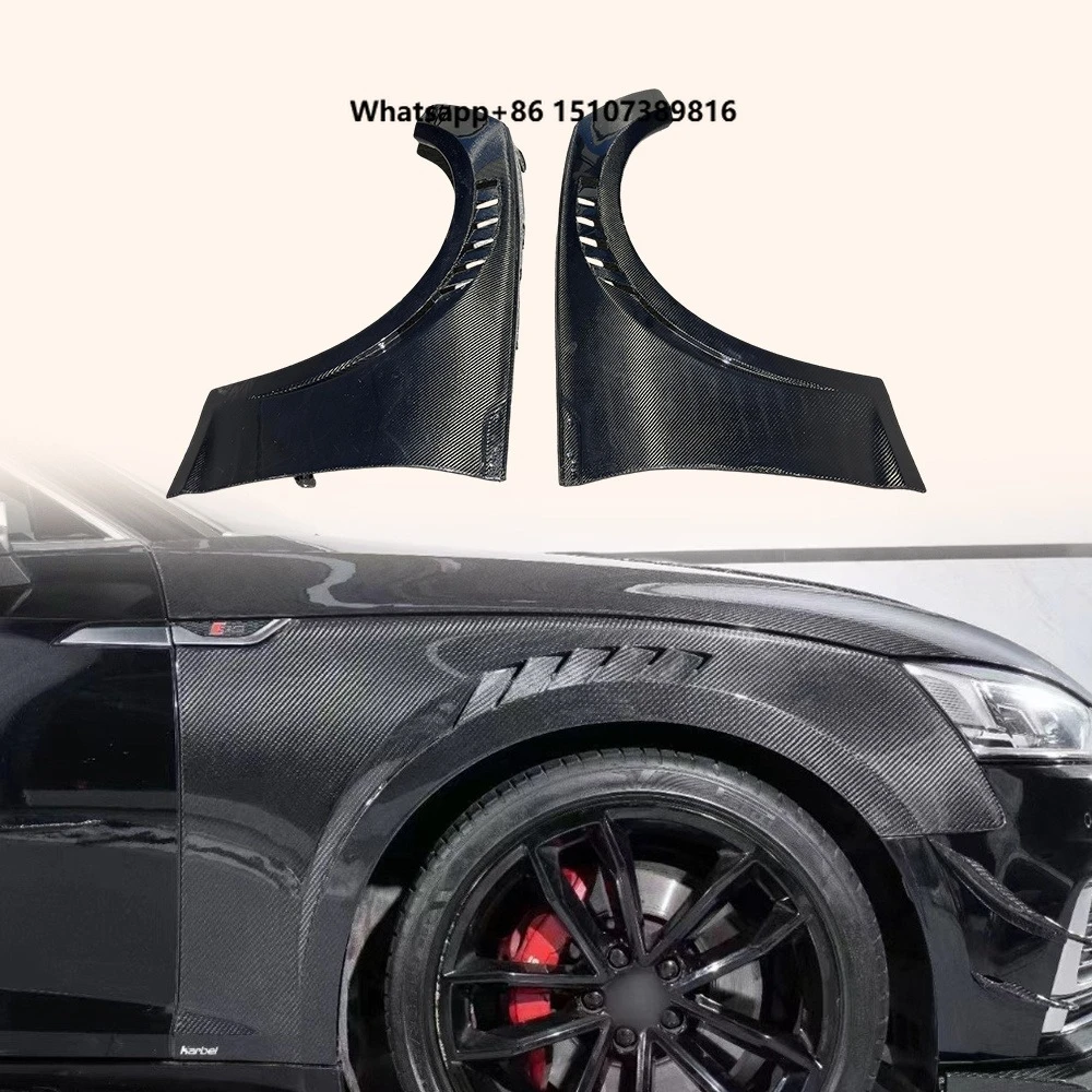 For S5 A5 B9 17-24 (Not for RS5) Carbon JS Front Side Vented Fender Pair