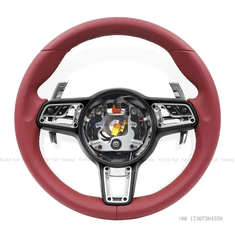 Car Nappa Leather Steering Wheel Fit for Porsche Cayenne Panamera Boxste Macan 718 991 997 970 981 987 GT3 Car Accessories