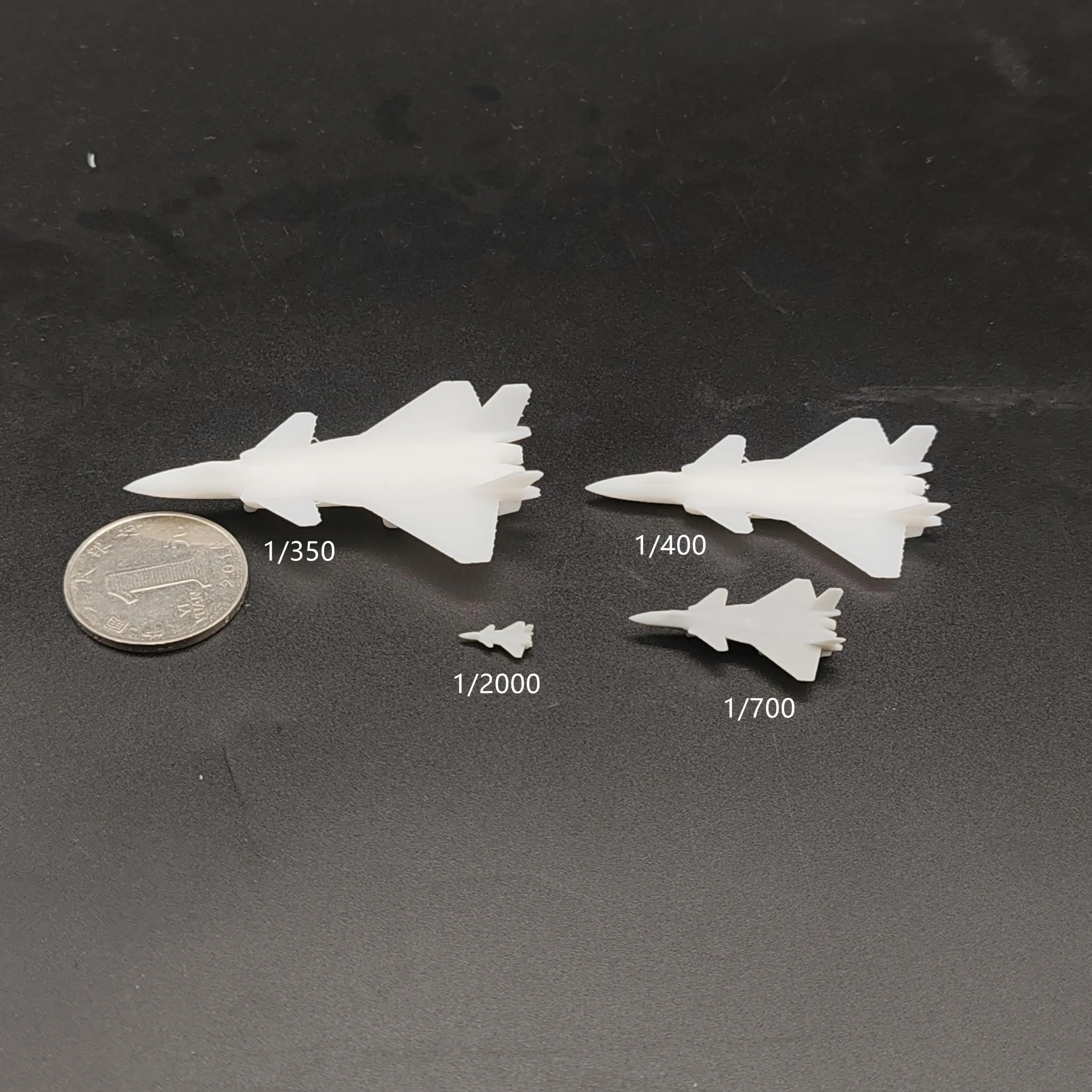 Veyron chinois J-20, chasseur furtif 1/2000 1/1500 1/700 1/400 1/350 avec train d'atterrissage à aile ouverte, 10 pièces