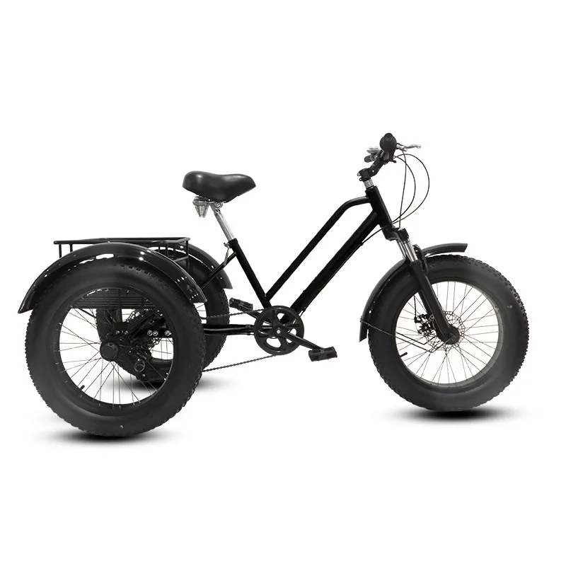 20 Inch Fat Tire Mountain Bike Leisure Elderly Tricycle Adult 7-speed Off-road Tricycle Farm Tricycle With Fruit Basket