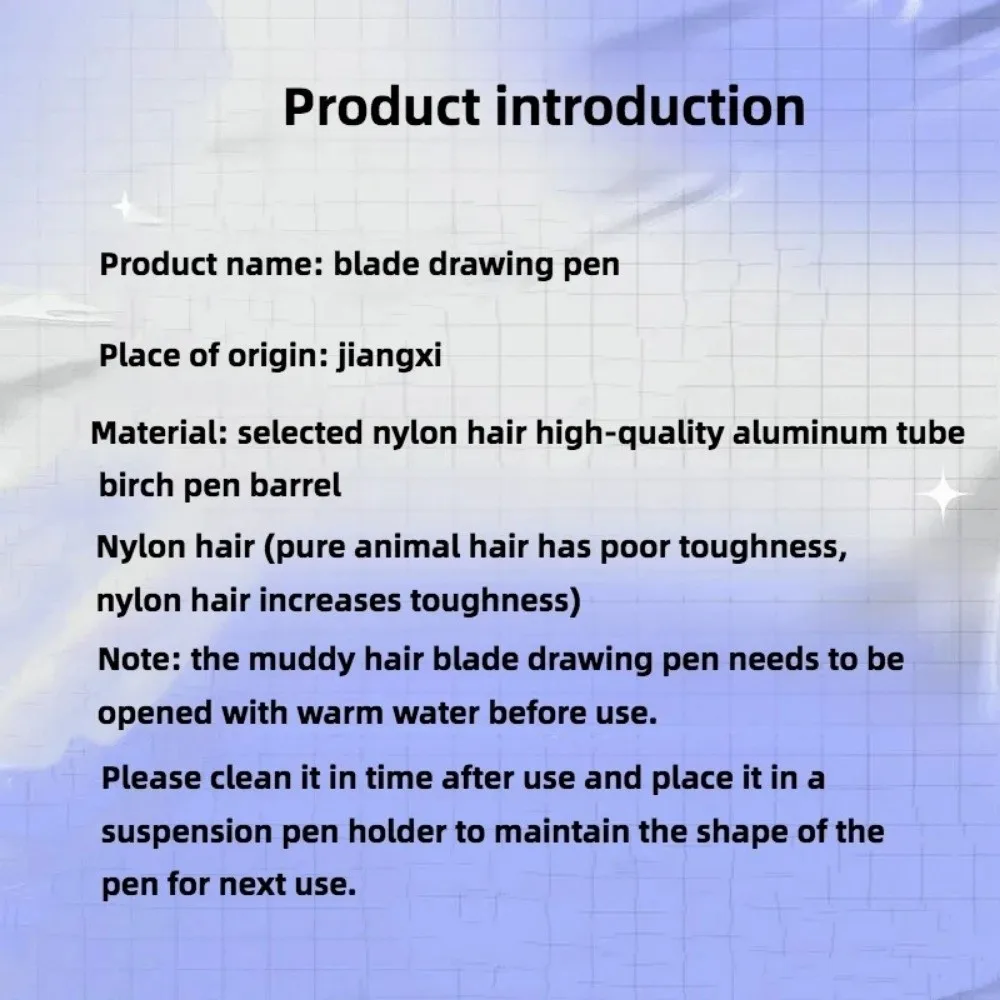 

4 шт., профессиональная нейлоновая проволочная кисть для рисования волос, ручная роспись, деревянная ручка, набор акварельных ручек, гуашь, ручка для рисования водой