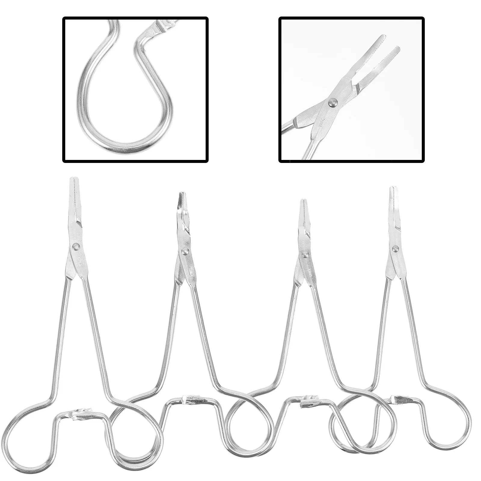 

4Pcs High-Quality Stainless Steel Epilating Forceps for Wound Cleaning and Pet Grooming Cupping Pliers Home Cupping Pliers