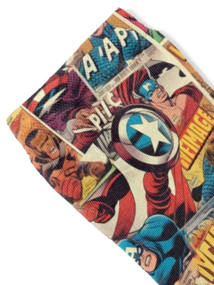 vintage comic pattern Socks