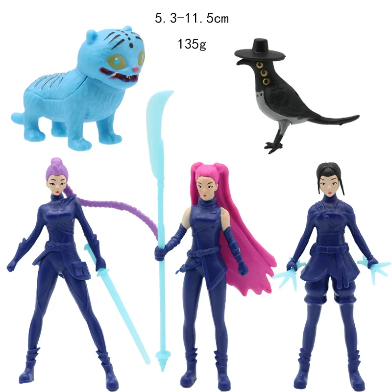

5 in 1 Anime Kpop Demon Hunters Figure Model Toy Cartoon Gaming Peripherals Desk Decor Collection Figures Model Toy For Kid Gift