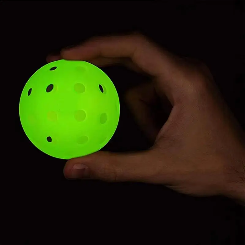 Pickleball luminoso 74MM durevole Night Light Green Ball 40 fori Outdoor Competition Pickleball Balls Glowing In The Dark