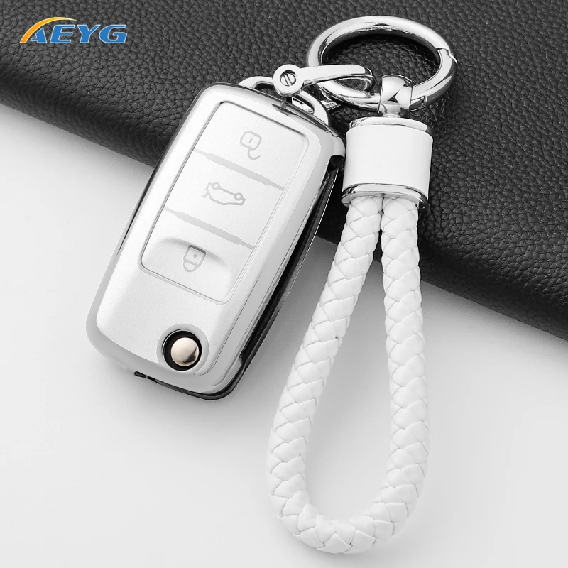 TPU Car Key Case Full Cover Shell For Volkswagen For VW Bora Polo Tiguan Jetta Passat B5 B6 B7 Golf Beetle for Skoda Octavia