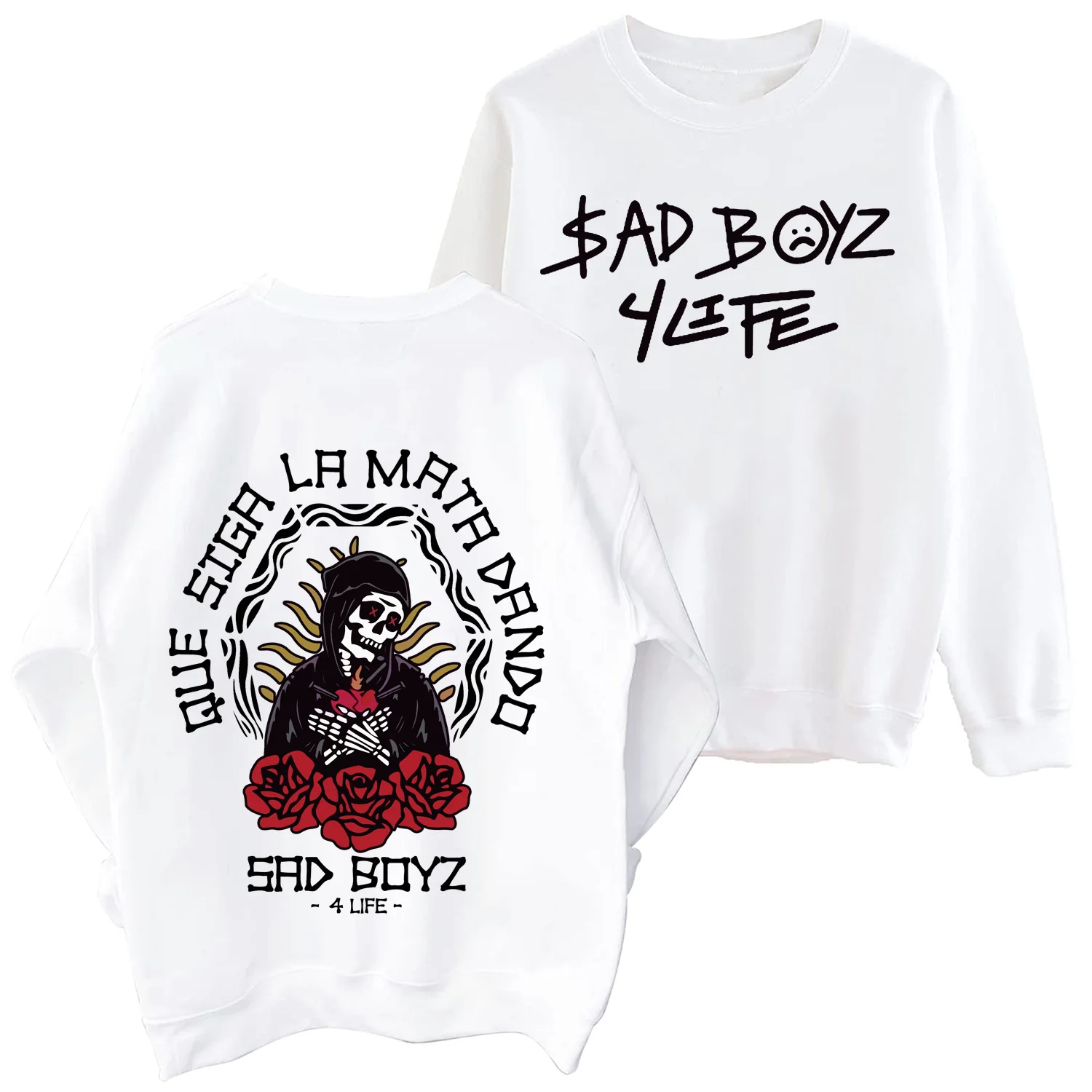 Hoodie de manga comprida Harajuku para homem e mulher, Junior H Sad Boys, 4 Life, Hip Hop, Fans Gift